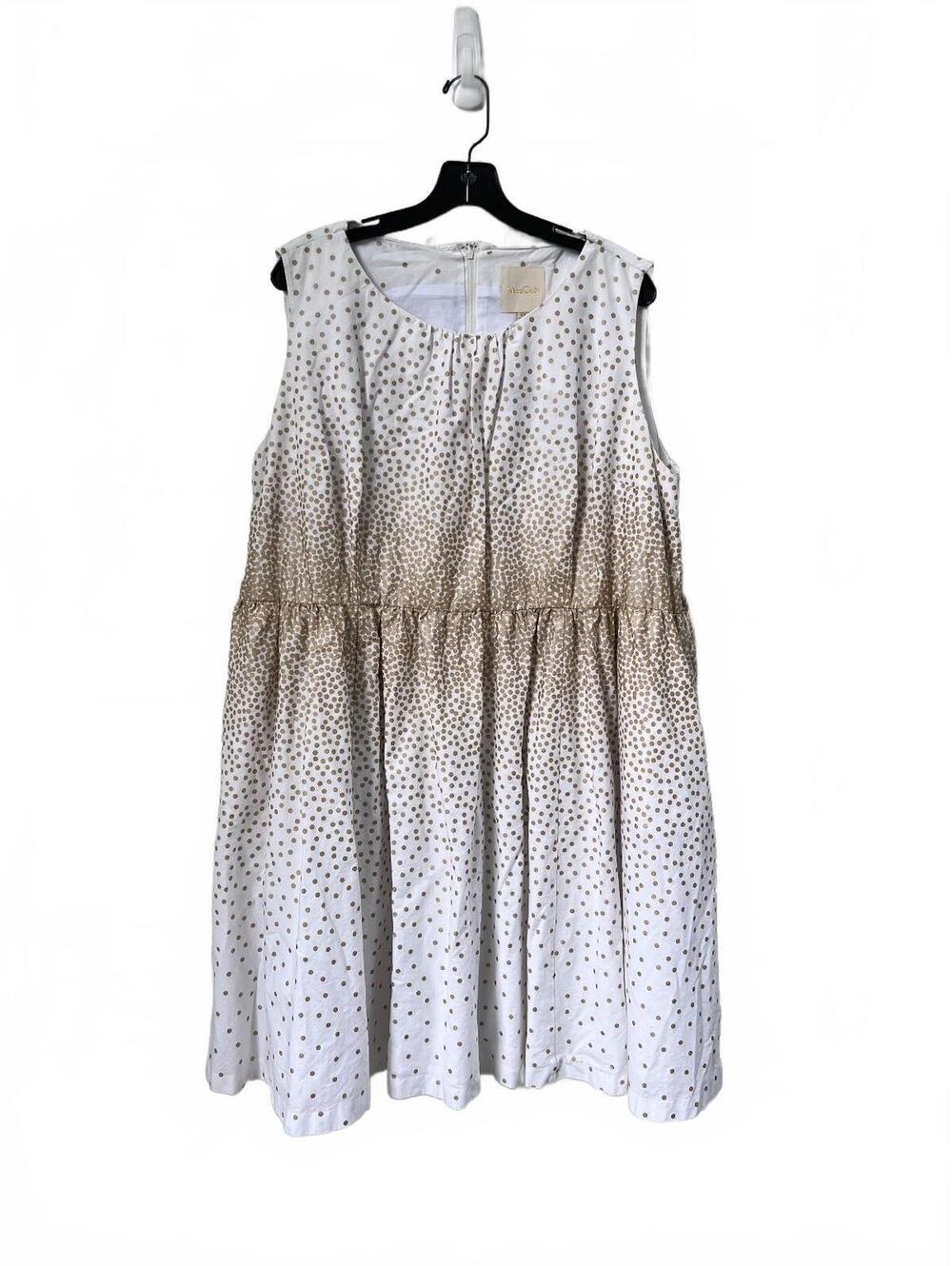 ModCloth 4X Sleeveless Polka Dot Dress in White and Gold